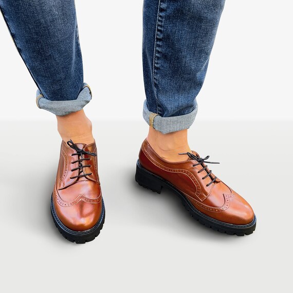 Astoria Plataforma Mujer Oxford Handmade Zapatos - Etsy España
