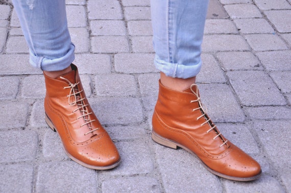 Camden Womens Fall Boots Lace up Leather Boots Oxford Boots Spring Boots Custom Boots FREE Customization Etsy