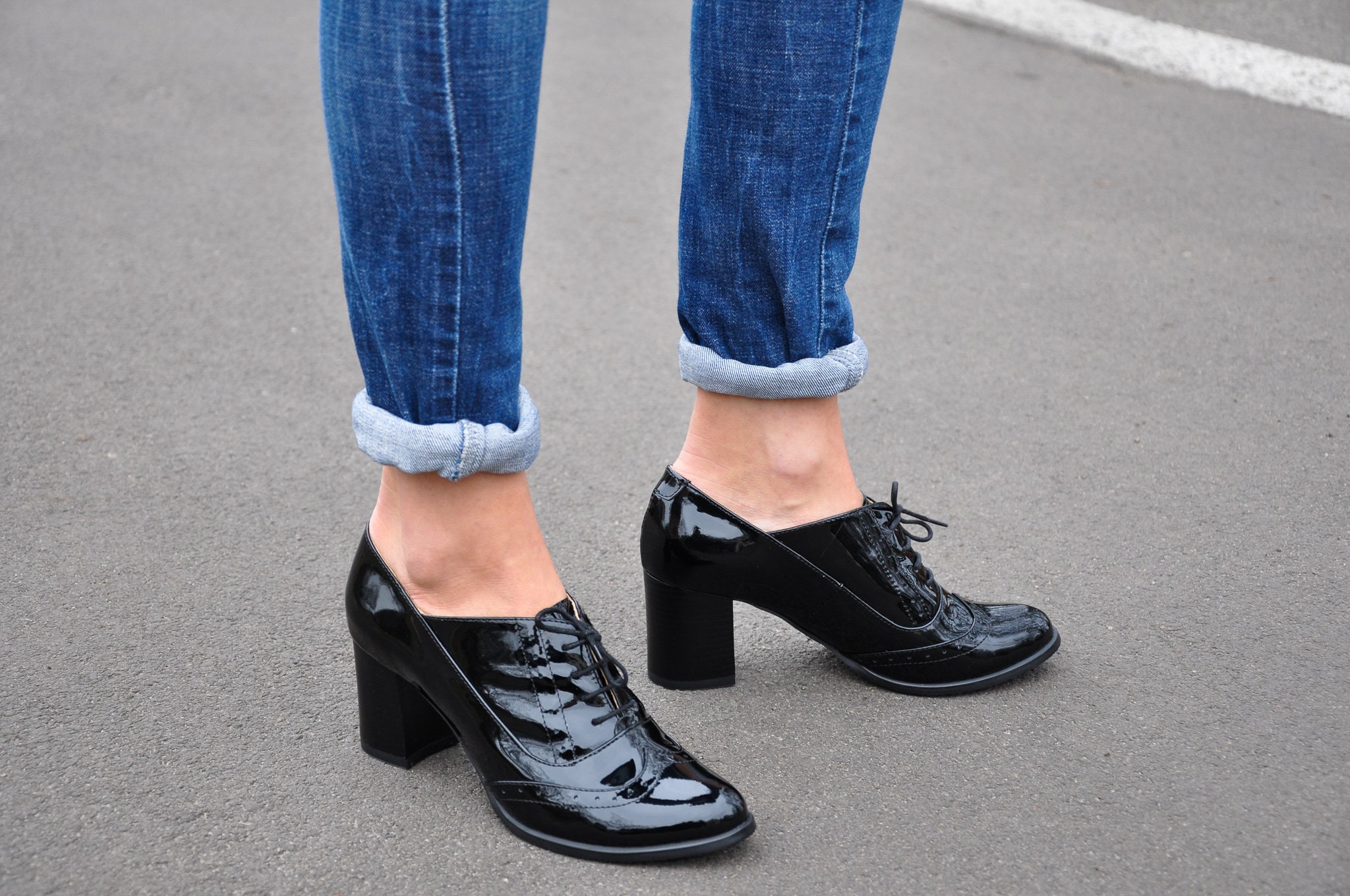 high heel oxfords pumps