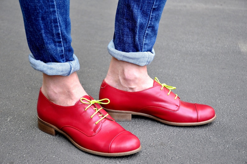 Vernon  Womens Leather Oxfords Classic Handmade Shoes image 1