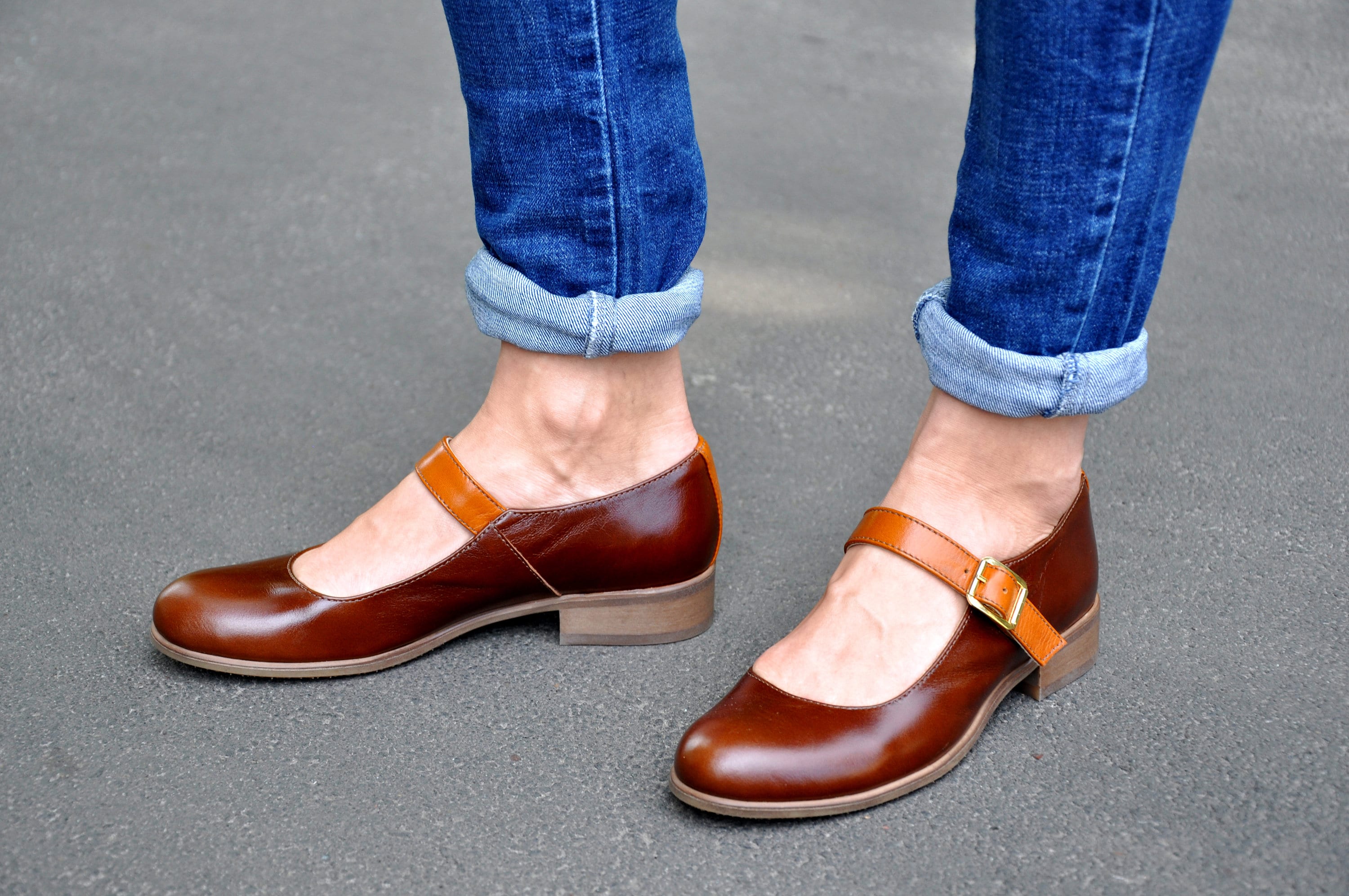 Old-Fashioned Retro Mary Jane Leather Shoes