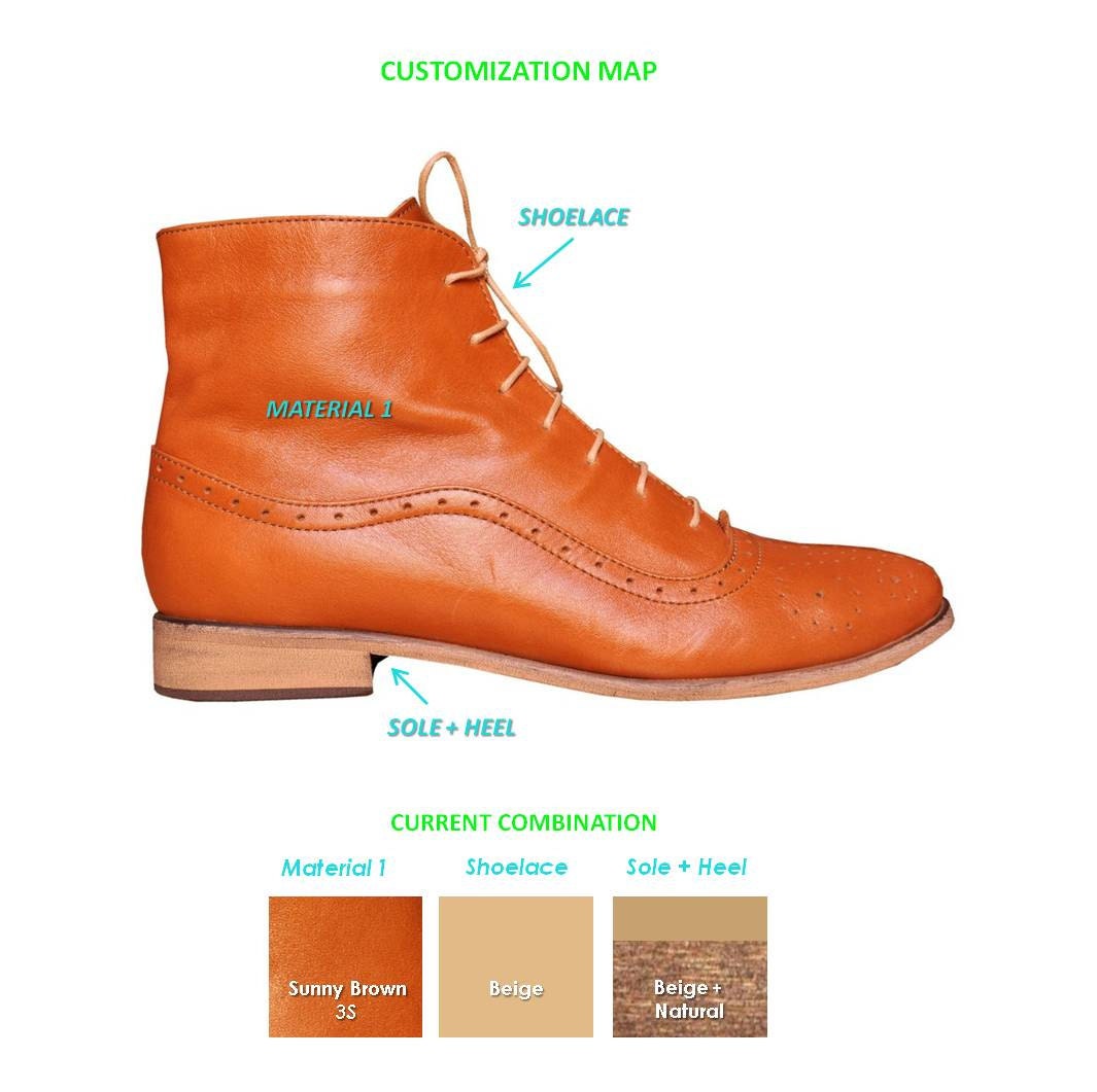 Camden Womens Fall Boots Laceup Leather Boots Oxford Etsy