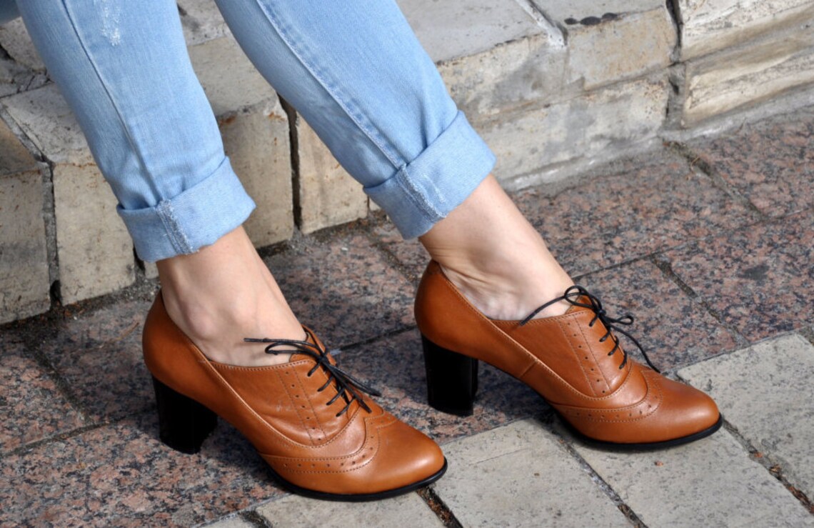 Kent Oxford Pumps Womens Oxfords Heeled Oxfords Chic Etsy