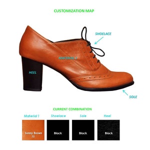 Kent Oxford Pumps, Womens Oxfords, Heeled Oxfords, Chic Leather Shoes, Custom Shoes, Oxford Heels, FREE customization image 4