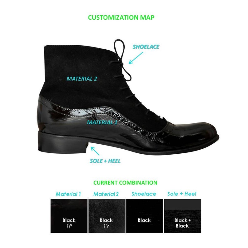 Armada Womens Fall Boots, Lace-up Leather Boots, Oxford Boots, Black boots, Leather Ankle, Custom boots, FREE customization image 4