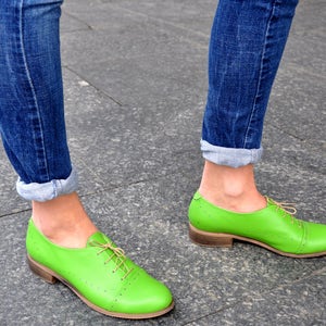 Gatsby Women's Oxfords Handmade Oxfords Green Shoes - Etsy