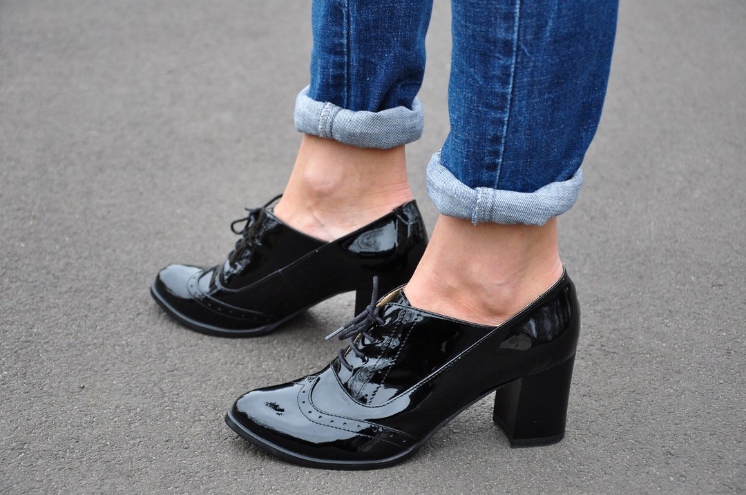 high heel oxfords pumps