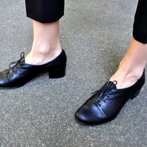 Vienna Oxford Pumps, Womens Derby, Casual Shoes, Black shoes, Heeled Derby, Medium heel, FREE customization image 4