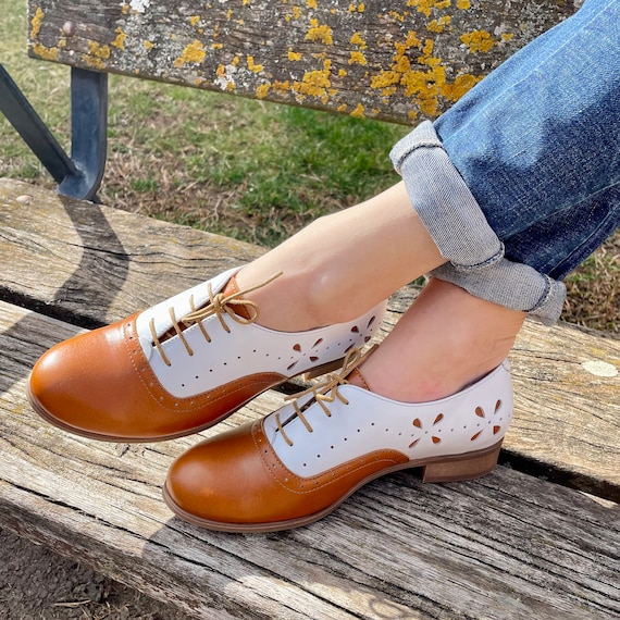 Venice Womens Perforated Leather Oxfords, Classic Handmade Shoes, Brown  Shoes, Custom Shoes, FREE Customization - Etsy