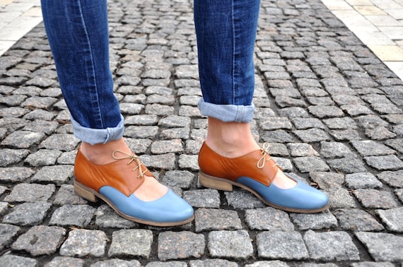Florence Womens Leather Oxfords Cutout 