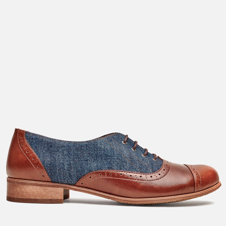 Cap toe brogues for women