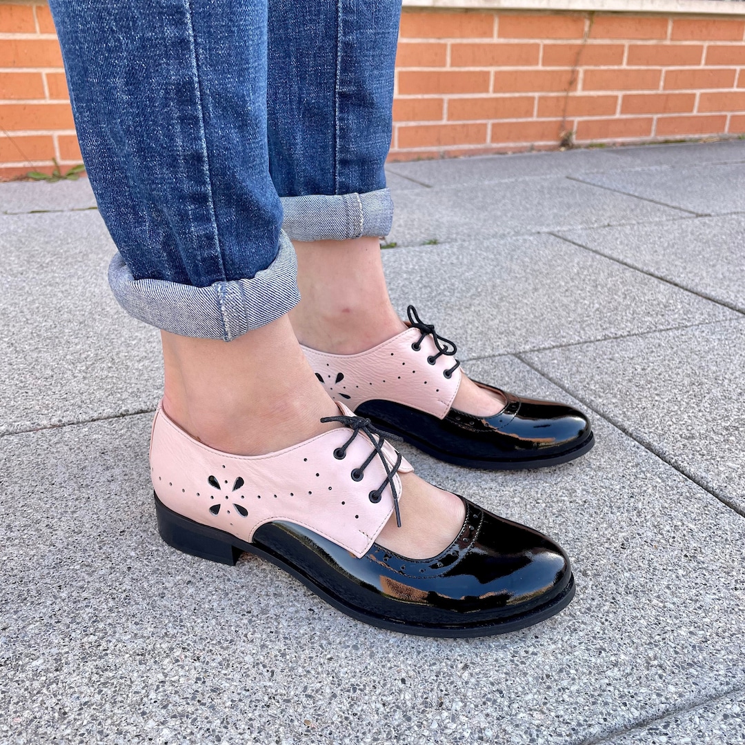 Florence Womens Leather Oxfords, Cutout Oxfords, Handmade Shoes