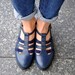 Mary - Women's Mary Janes, Leather Mary Janes, Vintage Shoes, Blue Mary Jane shoes, Summer shoes, Custom Shoes, FREE customization!!! 