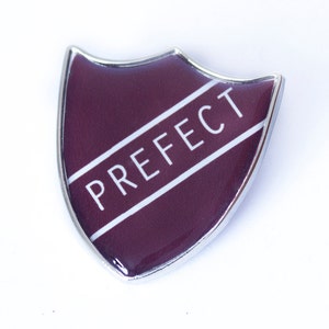 Retro Prefect School Shield Pin Badge