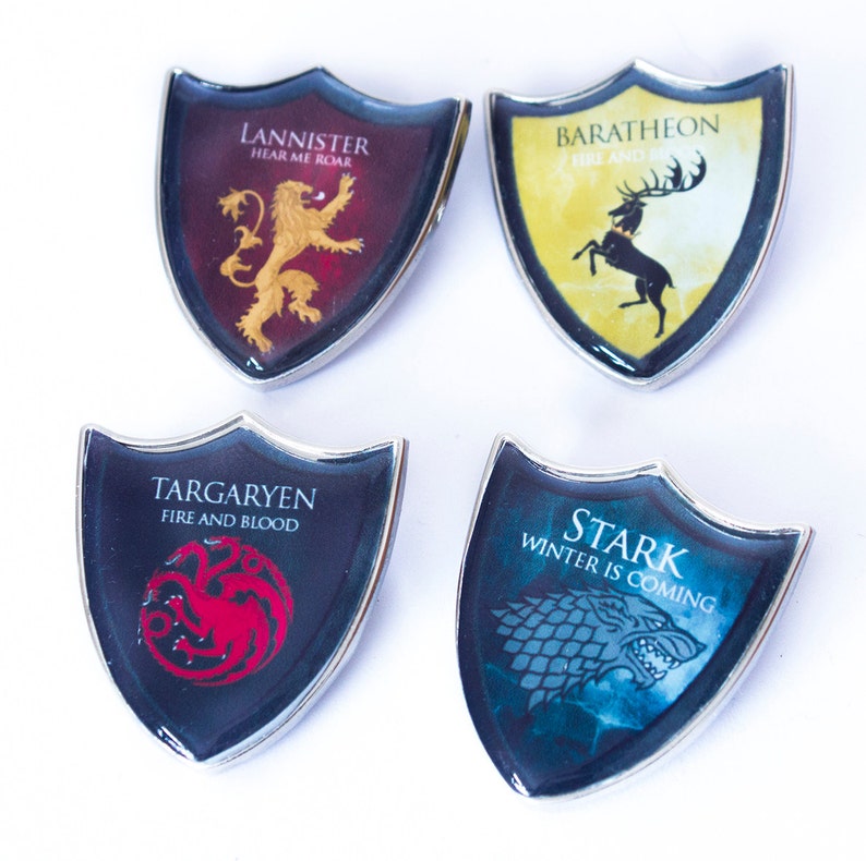 Game of Thrones Shield Houses Pin Badge Etsy
