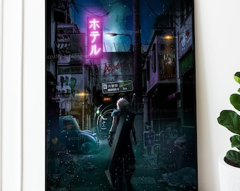 Final Fantasy VII - Midgar Slums Poster - FF7 - Cloud Strife - Video Game Print - Final Fantasy 7