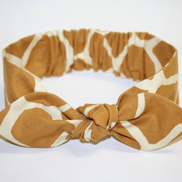 Baby girl headband, "Sophie", baby bow headband, giraffe, baby knot headband, toddler baby headband