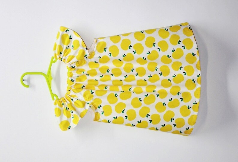 Yellow Apples Baby Dress Baby Girl Clothes Baby Girl Dress Etsy