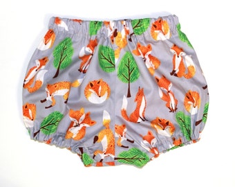 Foxes Baby Bloomers, baby boy clothes, diaper cover boy, baby bloomers, boy clothing, boy bloomers, baby boy, boy bloomers, bloomers