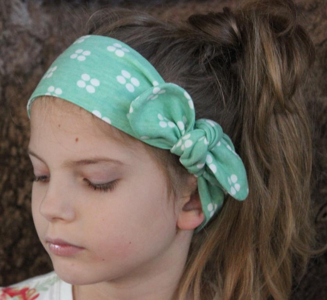 Baby knot headband stretch green baby headwrap baby turban Etsy