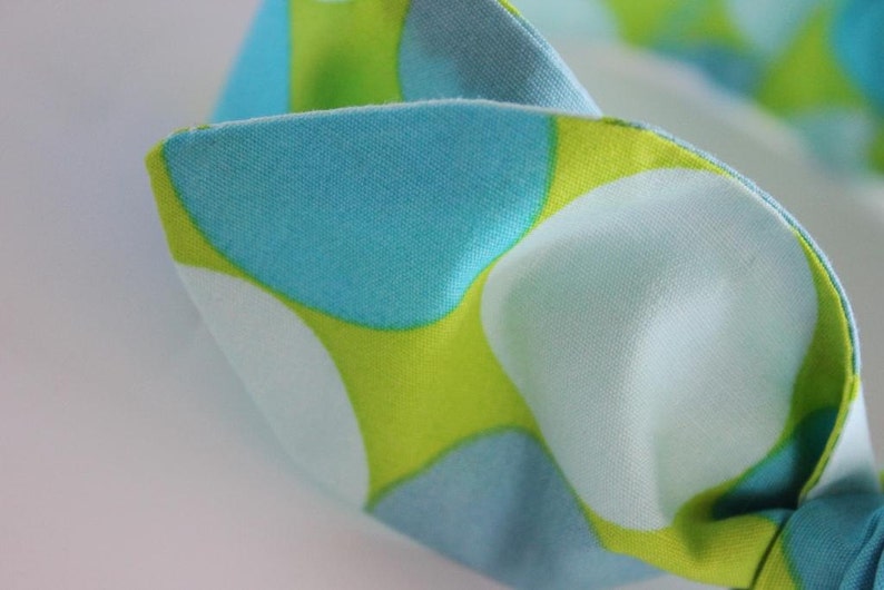 knot Blue and Green Baby Girl Headband Brooke toddler adult, infant Spots baby headband baby bow headband girl newborn