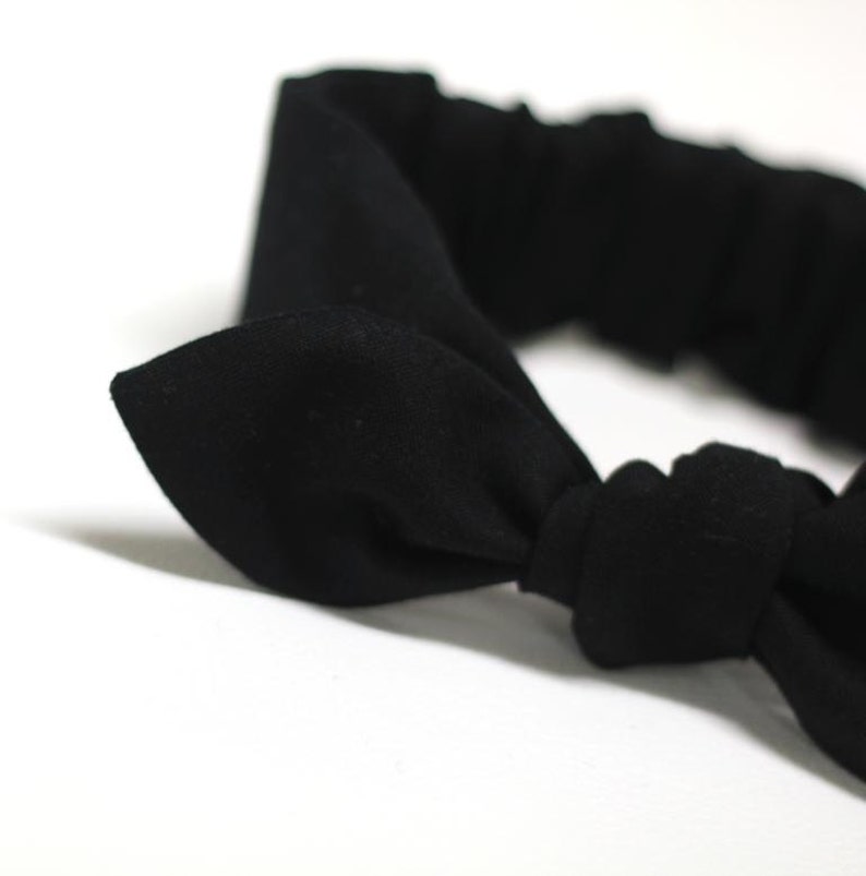 baby bows Noir solid plain cotton black infant headband Baby headband baby girl black headband newborn headband baby accessories