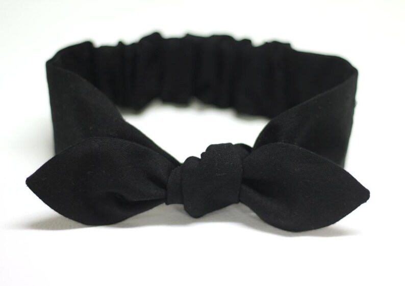 baby bows Noir solid plain cotton black infant headband Baby headband baby girl black headband newborn headband baby accessories