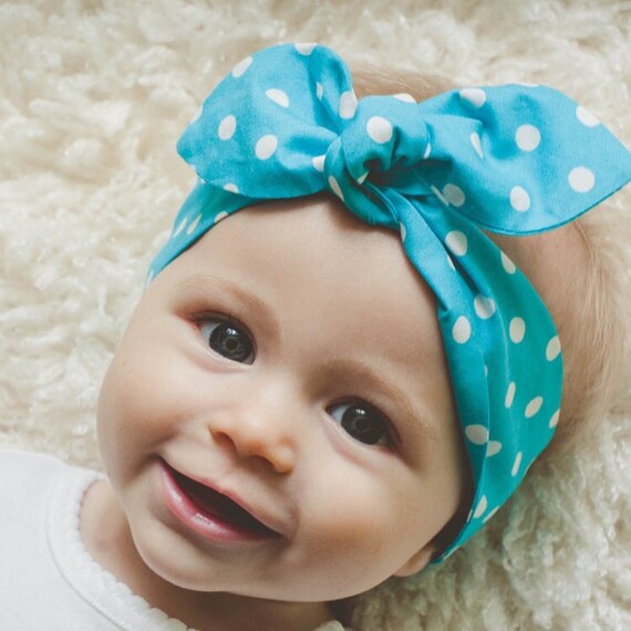 polka dot baby headband