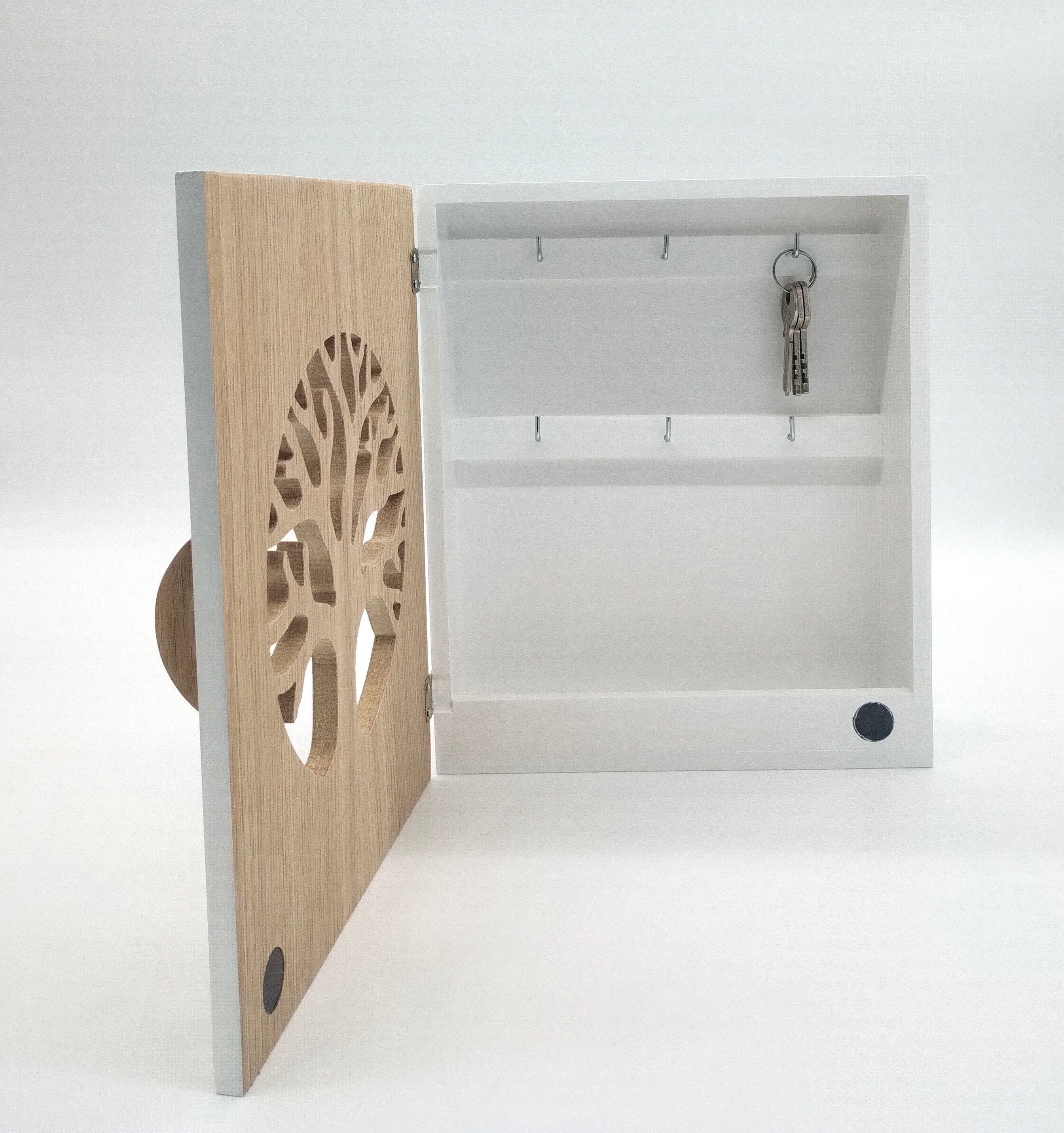 Wooden Box for Keys - Oak Tree - White, Housewarming Gift - Etsy