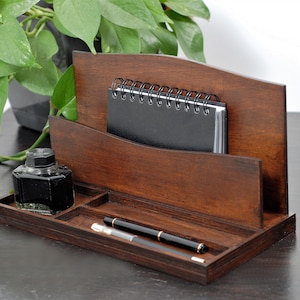 Bureau organizer, klassieke elegantie, hout, gereedschapskist,
