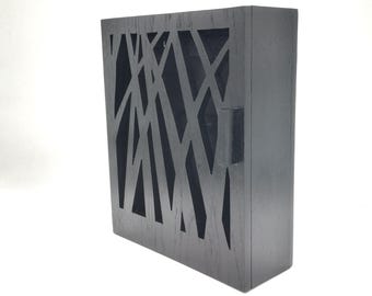 Black Wooden Key Box: Nature-Inspired Key Cabinet, New Home Gift