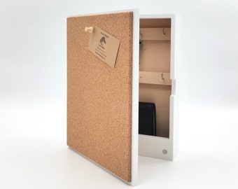 Practical white key box with a pin board, housewarming gift