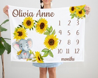 sunflower milestone blanket