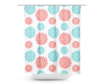 Coral Teal Bathroom Etsy