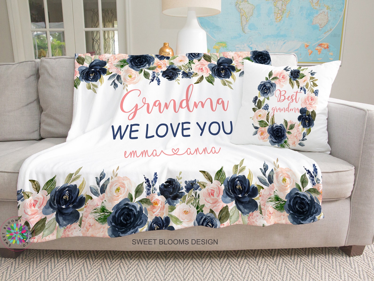 Personalized Blanket for Grandma Grandma Blanket Mothers Day Etsy