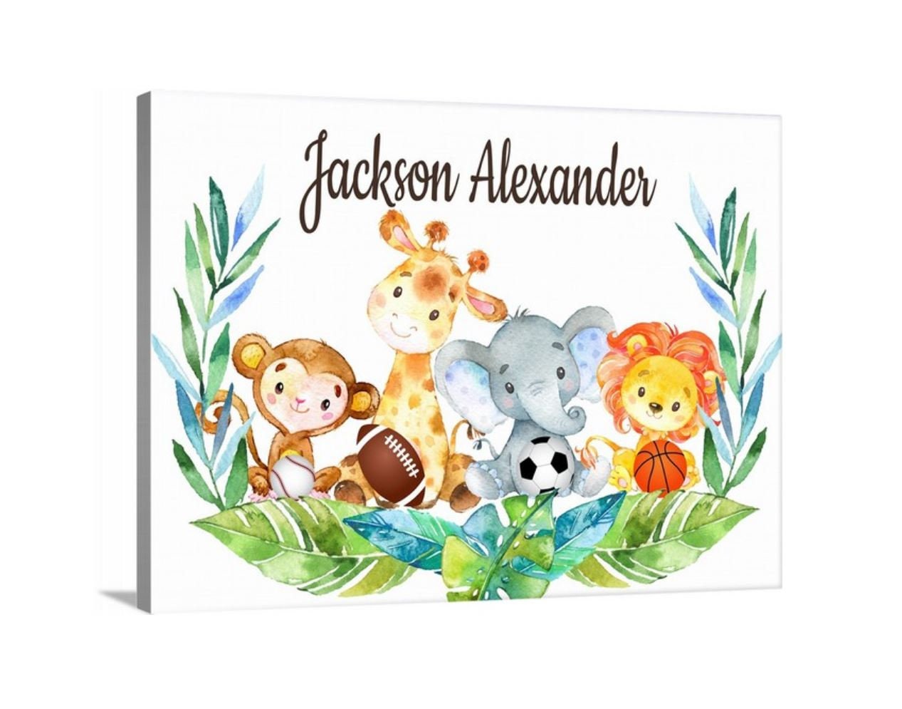 Safari Animals Sports Nursery Name Sign Wall Art Tropical - Etsy Hong Kong Safari Animals Sports Nursery Name Sign Wall Art Tropical - Etsy Hong Kong