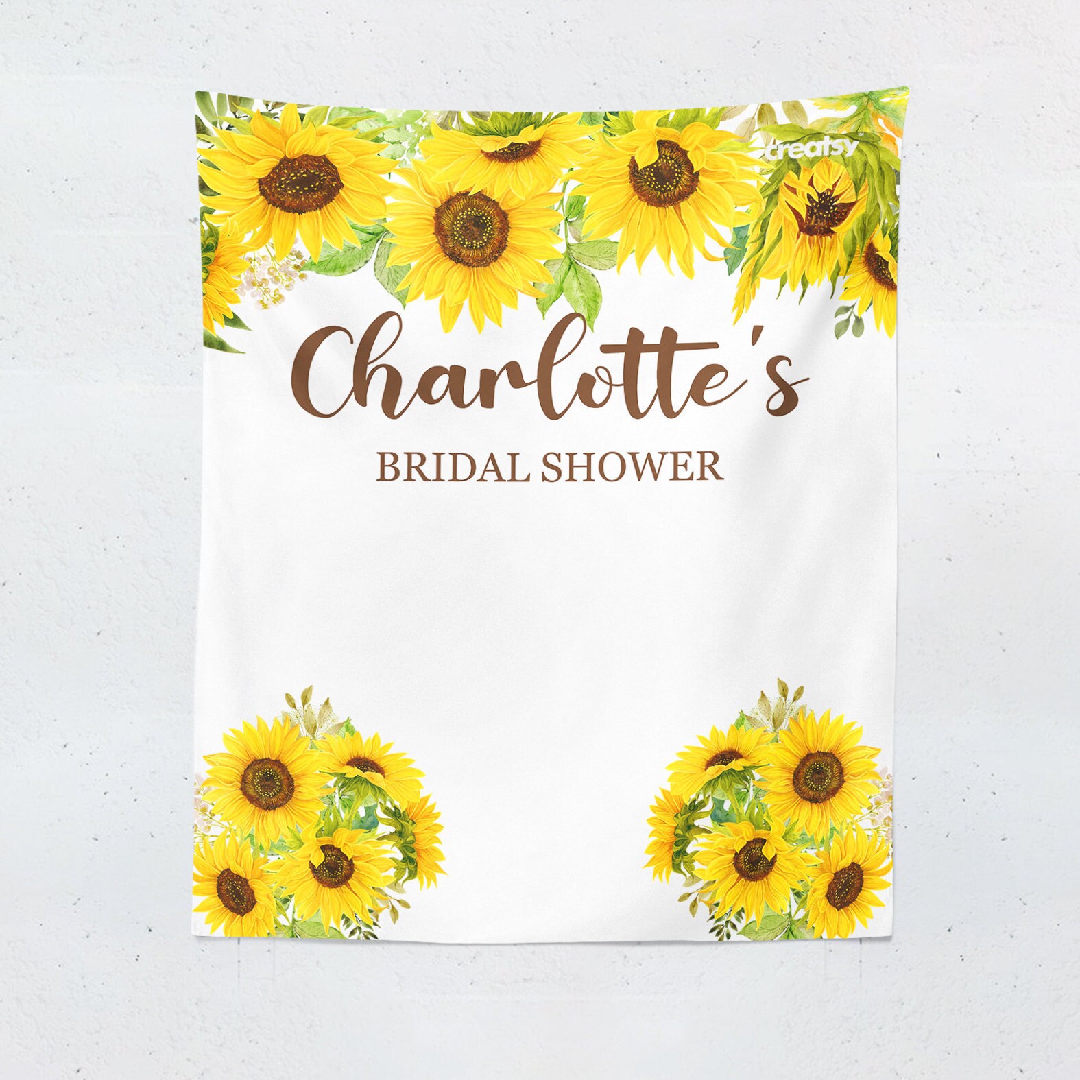 Sunflowers Bridal Shower Backdrop Yellow Sunflowers Girl Baby Shower Decor Photo Prop Table Banner Photo Booth Sunflower
