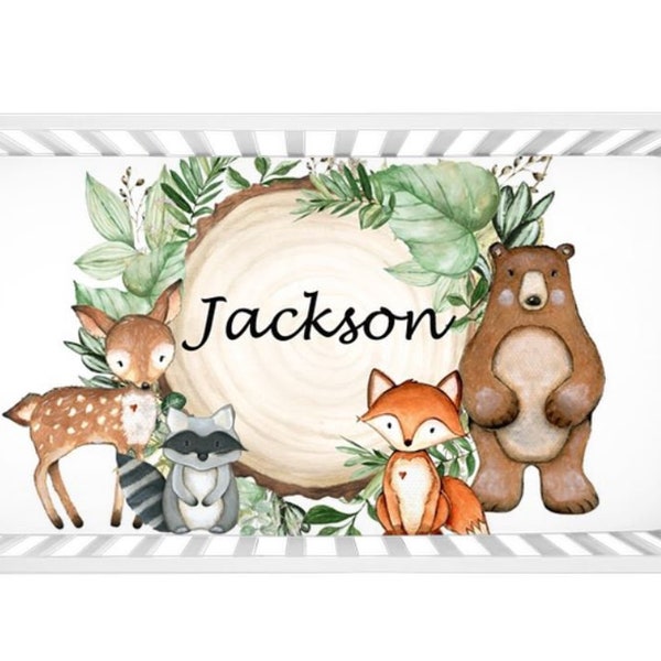 Woodland Crib Sheets Etsy