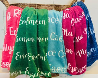 Baby Name Blanket, Personalized Baby  Blanket, Custom Kids Blanket, Baby Girl Boy Name Blanket, Personalized Gift, Newborn Baby Shower Gift,