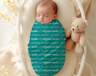 Personalized Baby Swaddle Blanket, Custom Name Newborn Swaddle, Baby Name Blanket, Baby Shower Gift, Custom Baby Gift, Baby Hospital Blanket