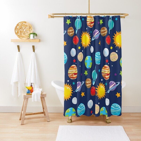 Space Shower Curtain Etsy