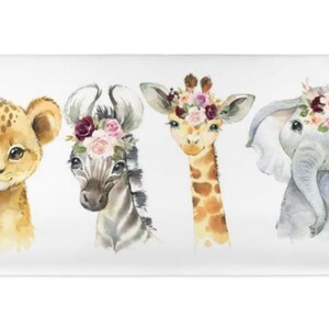 Safari Animals floral Changing Pad Cover Nursery Bedding, Blush Pink Burgundy Red Maroon Purple Peach Flowers  C134