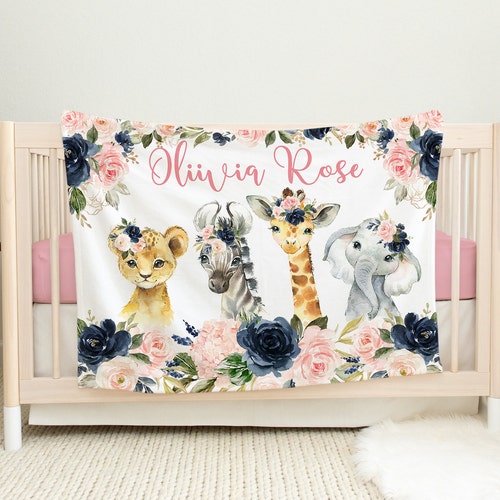 Ninnaoh - Baby Girls Floral Blanket