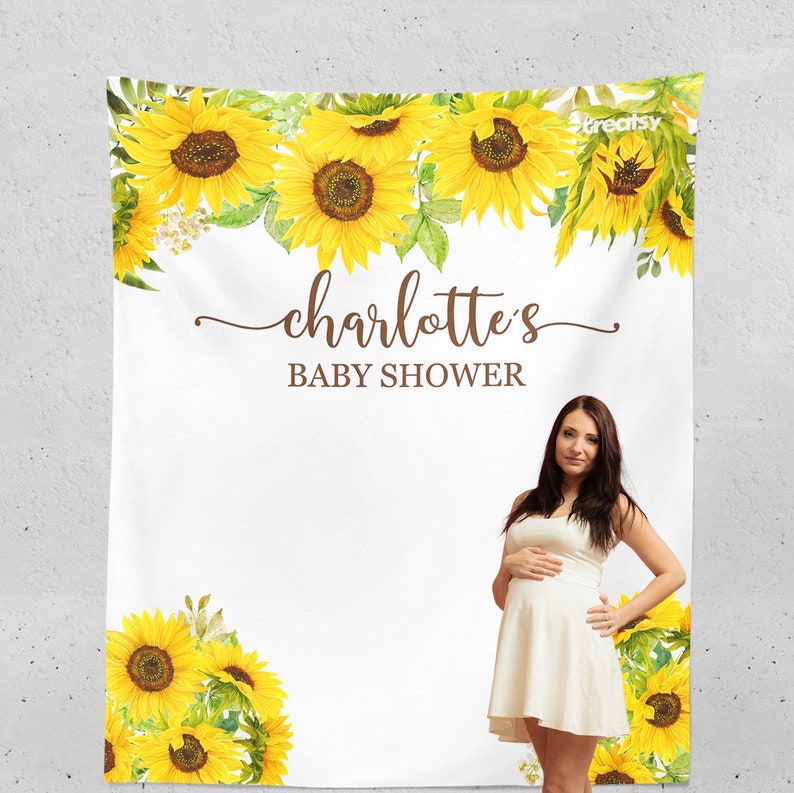 Sunflower Baby Shower Backdrop Yelow Sunflowers Girl Baby Etsy