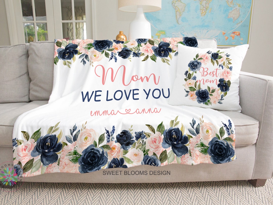 Mothers Day Blanket Floral Mothers Day Gift Best Mom Ever Etsy