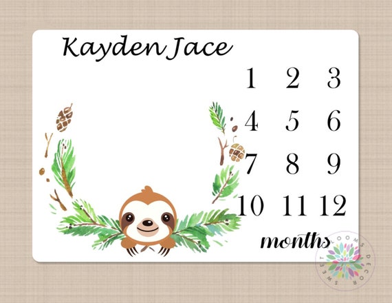 Sloth milestone blanket sale