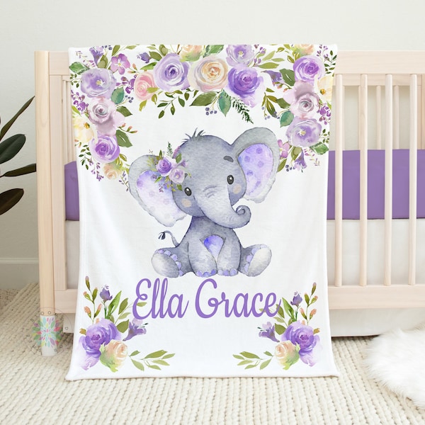 Purple Grey Elephant Etsy