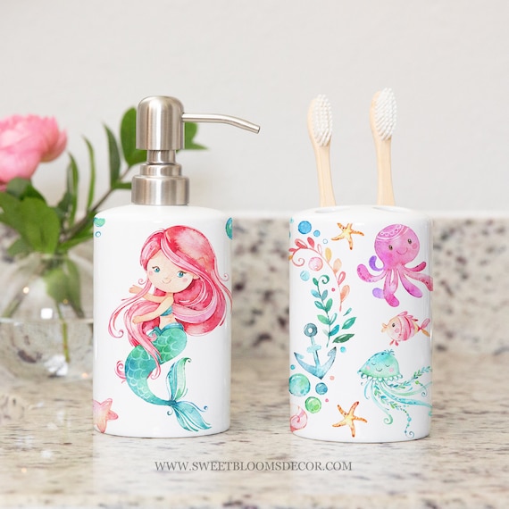 fish tales bath accessories Amazon.com: Allure Home Creation Tails 3-Piece Soap/Lotion Dispenser, Toothbrush Holder, and Wastebasket Set : Home & Kitchen So why wait Create a Kids Friendly Bathroom