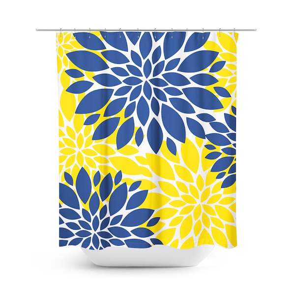 Navy Shower Curtain Etsy