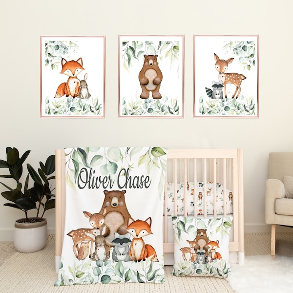 Woodland Nursery Bedding Etsy